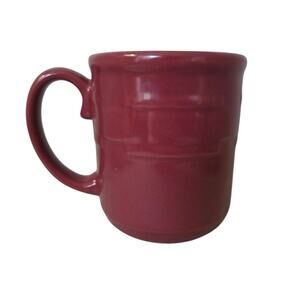 Longaberger Woven Traditions Paprika Red Coffee Mug USA Cranberry